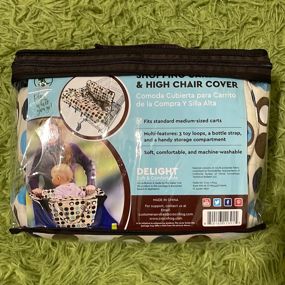 NWOT Croc N Frog shopping cart cover